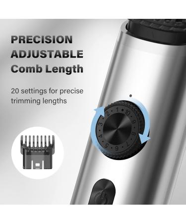 Cordless Hair Clippers for Men Electric Hair Trimmer Rechargeable Battery Professional Barber Hair Cutting & Grooming Set Portable (Silver) - Buy Online on GoSupps.com