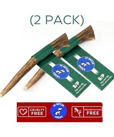 EZ Antler Chews - Deer Antlers for Dogs - Small Whole (2 Pack) - Dogs Under 10Lbs - Dog Treats Dog Chews - Marrow Bone Dog Treats - Naturally Shed Preservative Free Cruelty Free - Antler Dog Chew - Buy Online on GoSupps.com