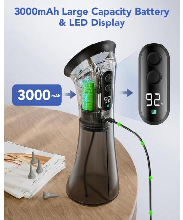 Yakbio Ear Wax Removal - Electric Ear Cleaner with LED Display Ear Cleaning Kit Effective & Safe Ear Wax Cleaner Irrigation Flushing System 3 Pressure Modes 12 Tips - Buy Online on GoSupps.com