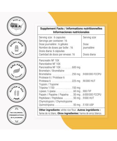 Systemic Enzymes - Puissant Anti-Inflammatoire - 8 Enzymes | Pancr atine - Brom la ne - Prot ase - Trypsine - Lipase - Papa ne - Peptidase - Chymotrypsine | Vegan - DrCaps - Supersmart - Buy Online on GoSupps.com