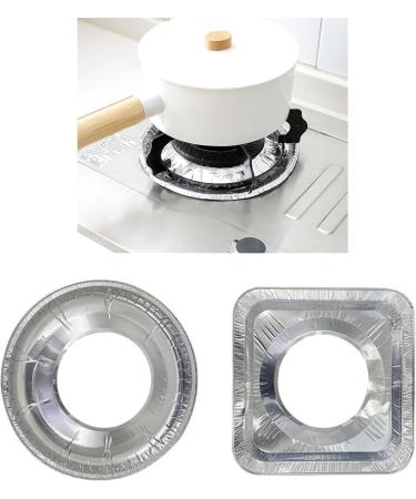 ROYALEAD Stove Cover - Aluminum Foil Round & Square Gas Stove Protector - 10pcs Kitchen Essential - Buy Online on GoSupps.com