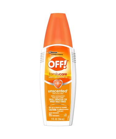 OFF! FamilyCare Insect & Mosquito Repellent Spritz, Unscented Bug spray with Aloe-Vera, 7% Deet, 9 oz