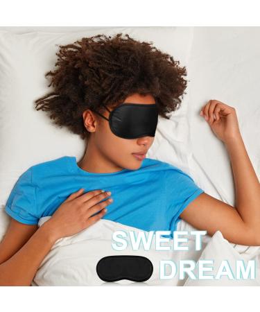 300 Pieces Bulk Silk Sleep Masks - Black Blindfolds for Sleeping, Elastic Strap, Soft Night Shade Cover for Women, Men, Airplane Travel - Buy Online on GoSupps.com