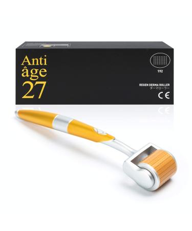 Antiage27 Regen Premium Derma Roller for face Titanium Microdermabrasion 192 Includes Storage & Head Protector (0.25mm)