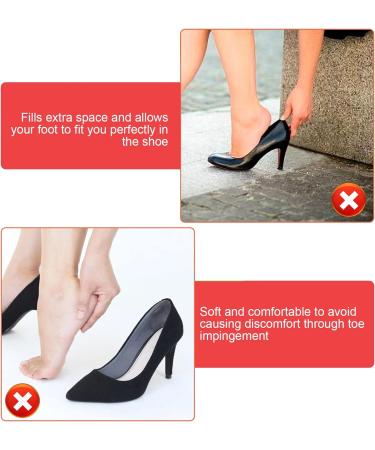 WLLHYF Soft Sponge Adjustable Shoe Filler Big Toe Plug Foot Brace Pads - 3 Pairs, Skin+Black - Comfortable Inserts for High Heels & Relief from Foot Pain - Reusable & Adjustable for Perfect Fit - Buy Online on GoSupps.com