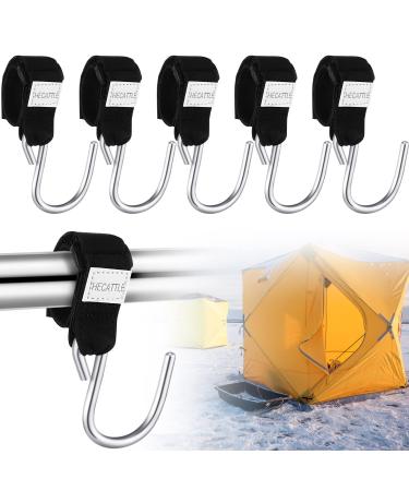 LEIFIDE 5 Pieces Ice Fishing Shelter Coat Hooks Heavy Duty Shelter Hooks Black Accessory Hanger for Ice Fishing Shelters and Hunting Blinds