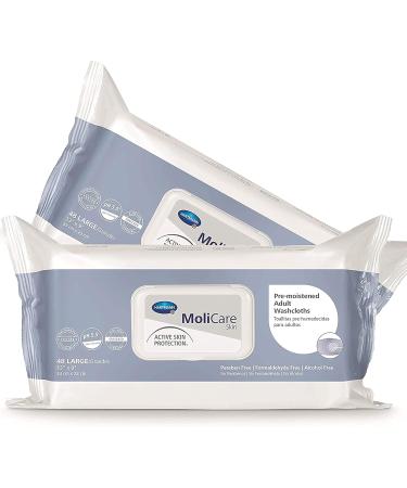 MoliCare Skin Washcloths with Aloe Vera & Lanolin - 48 Large 33x22 cm - Ideal for Gentle Skin Care & International Shipping - Buy Online on GoSupps.com