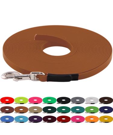 LENNIE BioThane tracking leash 13mm dogs 15-25kg 1m long without hand loop light brown sewn 1 m light brown