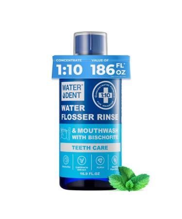 Concentrated Water flosser Rinse & Mouthwash | Add to Oral irrigator | Mint Flavor | When dilluted 186 fl.oz | Alcohol and Fluoride Free. Made in USA | Pack of 1 16.9 fl.oz WATER DENT Mint 16.9 Fl Oz (Pack of 1)