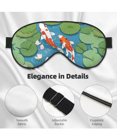 Soft Blackout Eye Masks for Better Sleep - Reusable Sleep Mask for Men & Women Travel Essentials Gifts - Japanese Koi Fish Design - Buy Online on GoSupps.com