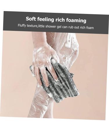 Silicone Body Brush Bath Towel Set - 2Pcs Pull Back Strip Scrubber for Adults | 100x25cm - Buy Online on GoSupps.com
