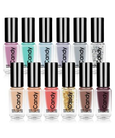 Abitzon Heller non-toxic nail polish set 12 bottles of long-lasting and non-fading uncomfortable rapidly drying nail polish Style-3