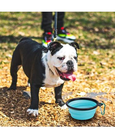 Vigime Foldable Dog Bowl Set - Portable Travel Water Bowls for Dogs & Cats (5PCs 350ml) with Carabiner Hook - Ideal for Hiking Walking and Outdoor Adventures - Buy Online on GoSupps.com