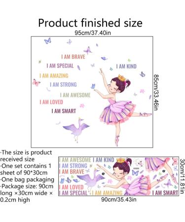 OOTSR Ballet Girls Wall Decals - Inspirational Princess Wall Stickers for Kids Bedroom and Nursery - Buy Online on GoSupps.com