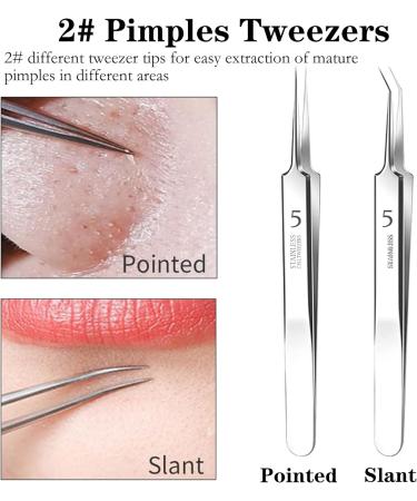 Blackhead Remover Tool 6 Piece Stainless Steel Black Head Revomer with Transparent Box Black Head Tool Remove for Blackheads Acne Milia and Other Skin Impurities - Buy Online on GoSupps.com