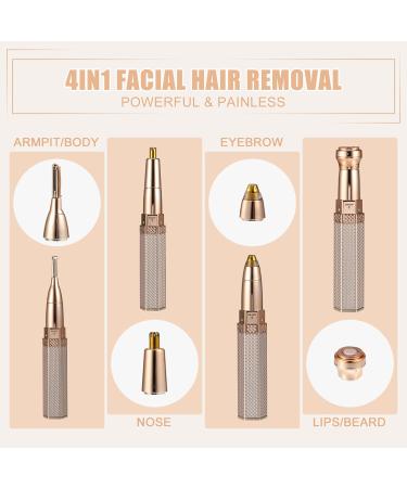 VOCOSTE 4-in-1 Eyebrow Trimmer & Facial Hair Removal for Women - Painless USB Rechargeable Waterproof Nose Hair & Body Hair Remover - Buy Online on GoSupps.com