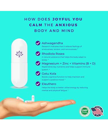Joyful You Mood Support | Rhodiola Rosea, Ashwagandha, Gotu Kola & Vitamins | Relax Mind & Body | 30 Happy Pills by Purple Tree - Buy Online on GoSupps.com