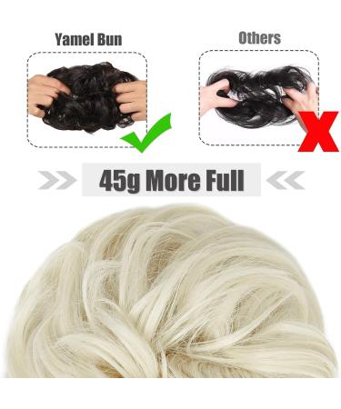 Yamel Messy Bun Hair Extension Updo Scrunchie Platinum Blonde #60 - Women's Curly Hair Piece - Buy Online on GoSupps.com