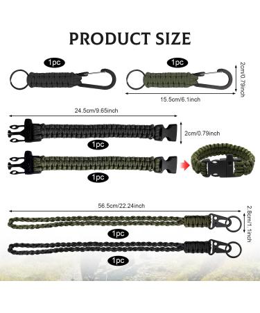 6-Piece Paracord Key Set | Durable Lanyard & Carabiner for Hiking Camping Cycling | Versatile Accessories for Keys Water Cups & Flashlights - Buy Online on GoSupps.com
