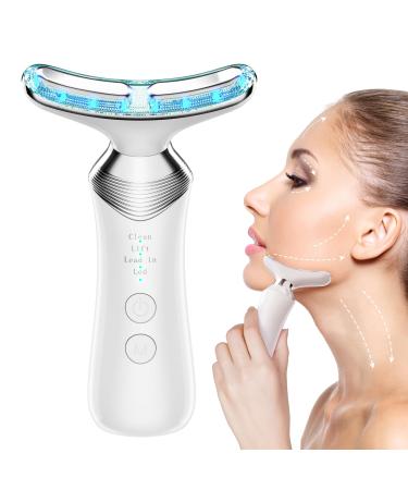 Neck and Face Massager 4 in 1 Face Sculpting Tool True Beauty Glow Facial Massager for Skin Care Improve Firm Tightening and Smooth - 4 Color Beauty Device White