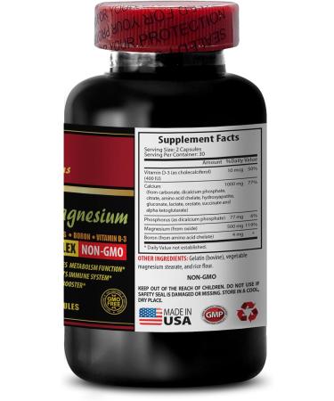 Calcium Magnesium Powder Organic Pills - Calcium Magnesium Complex with Vitamin D and Boron - Mood Boosting Vitamins for Women Mood Enhancer Magnesium Powder for Sleep - 3 Bottles 180 Capsules - Buy Online on GoSupps.com