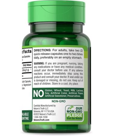 Nature's Truth Acetyl L-Carnitine HCL 1000mg - 30 Capsules | Non-GMO & Gluten-Free ALCAR Supplement - Buy Online on GoSupps.com