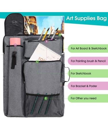 In.DI&IN.WE Large Art Portfolio Case 18x24 - Grey | Art Bag for Supplies, Artwork, Poster Board, Drawing | Display Screen Carrying & Traveling Case - Buy Online on GoSupps.com