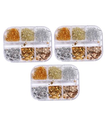 Beatifufu 3 Boxes Nail Art Foil Glitter Decorative Nail Sequins for DIY Nails Suitable for Party Craft Material with Excellent Texture