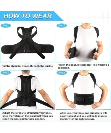 Keeda Adjustable Back Support Brace - Posture Corrector for Men & Women | Fully Straightening Grey Back Brace XXXXL - Buy Online on GoSupps.com