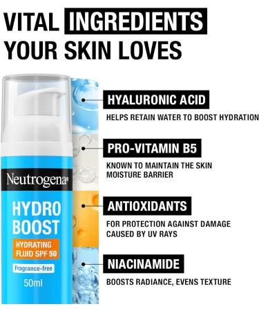 Neutrogena Hydro Boost Hydrating Fluid SPF 50 - Buy Online on GoSupps.com