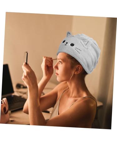 SKISUNO Dry Hair Cap Turbins for Ladies Curly Hair Hat Fast Drying Towel Womens Hats Bath Water Absorbent Drying Hat Mini Witch Hats for Crafts Dry Hair Towel Cap Girl Hat Coral Fleece Grey 63X22X1CM - Buy Online on GoSupps.com