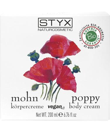 STYX Poppy Body Cream 200ml - Nourishing Moisturizer for Soft Skin | International Shipping - Buy Online on GoSupps.com