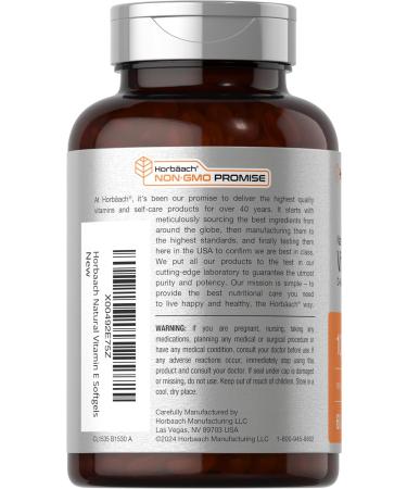 Horb ach Vitamin E 1000 iu Softgels | 671mg | 60 Count | Non-GMO and Gluten Free Naturally-Sourced Formula | D-Alpha Tocopherol - Buy Online on GoSupps.com