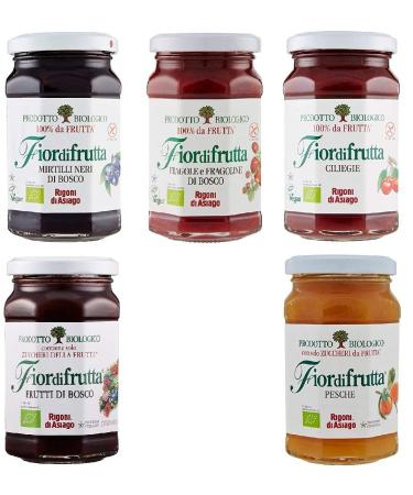 Rigoni di Asiago Fiordifrutta Lot de 5 paquets de 250 g de confiture italienne bio