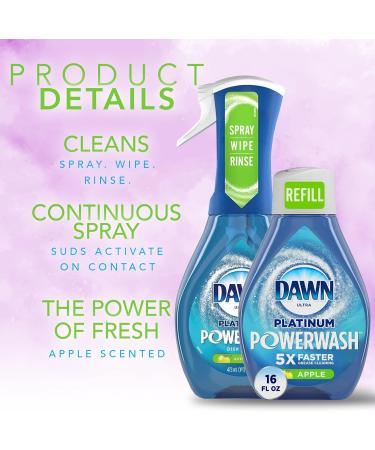 Buy Dawn Powerwash Spray Platinum Dish Soap - Apple Scent & Refill + 6 Scrub Sponges for Effortless Cleaning | International Shipping Available - Buy Online on GoSupps.com