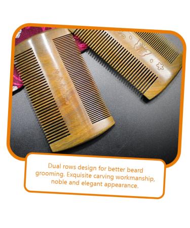 Angoily Sandalwood Beard Comb for Men | Durable 3-Stitch Green Mustache & Beard Care Tool - Buy Online on GoSupps.com