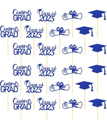 Raxove 2023 Cupcake Toppers - Graduation Theme Cupcake Toppers Class of 2023 Graduation Cupcake Toppers Diploma Grad Caps Cake Toppers Picks for Graduation Blue - Buy Online on GoSupps.com
