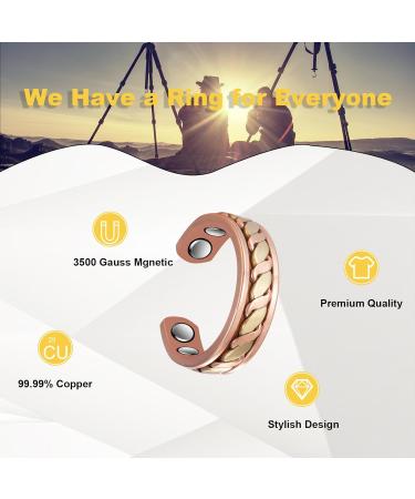 Shop Stylish Copper Rings for Women - Adjustable Three Color Gold Pure Copper Magnetic Jewelry - Buy Online on GoSupps.com