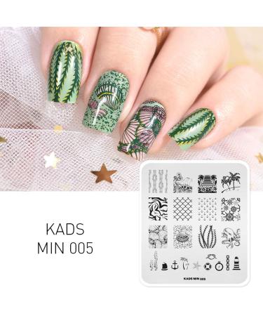 KADS Nail Art Stamping Plates Set - Flower, Butterfly, Ocean & Star Print Manicure Templates - Buy Online on GoSupps.com