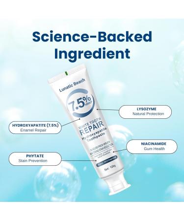2 Pcs 7.5% Fluoride Free Nano Hydroxyapatite Toothpaste for Whitening Tooth Mint Fresh Breath Daily Use with Oral Care - Buy Online on GoSupps.com