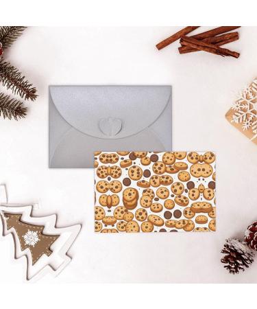 YYHWHJDE Gray Cookies Food Chocolate Chip Biscuits pattern High-Grade Pearl Paper Greeting Card :: 4X6 in for Birthday Card Party Invitation Card Gray One Size - Buy Online on GoSupps.com