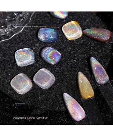 Winter Sparkling Auroras Soak Off Nail Polish Colorful Reflective Glitter Magnetic Gel Holographic Glitter 15ml Rainbow Cat Eye Nail Gel(03) Style03 - Buy Online on GoSupps.com