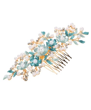 CRILSTYLEO Hair Plug Hair Accessories Combs for Women Girl Headpieces for Wedding Hair Accessories for Bride Rhinestone Flower Hairpins Bride Headpiece Gajra Hair Clip Flower Hair Comb