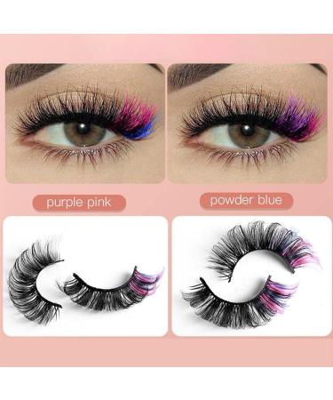 7pcs False Eyelashes Rainbow Lashes Glitter Ombre Colored Eyelashes Fluffy Thick Natural Anime Lashes for Party Makeup - Buy Online on GoSupps.com