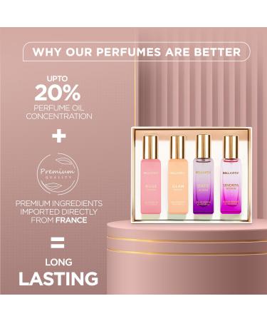 Women's Perfume Combo - Fresh & Women's Gift Set Perfume | Bergamot Lavender Vanilla Floral Sweet & Musk | Long Lasting | Vegan & Cruelty Free - (4 * 20 ML + 100 ML) - Buy Online on GoSupps.com