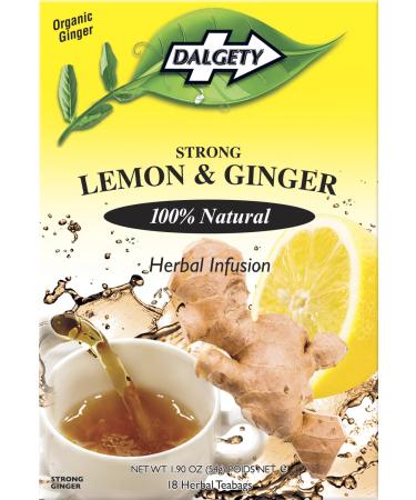 Dalgety Strong Lemon and Ginger Herbal Infusion 54g Cartons 100% Natural Caffeine Free Tea Delicious and Packed with Unique Health Benefits (3 Pack)
