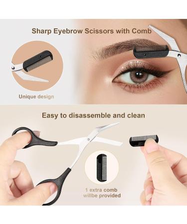 Professional 8in1 Eyebrow Trimmer Set for Women and Men - Razor, Brush, Comb, Scissors, Tweezers - Buy Online on GoSupps.com