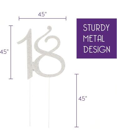 18 Cake Topper for 18th Birthday Number Party Supplies & Decoration Ideas (Silver) - Buy Online on GoSupps.com