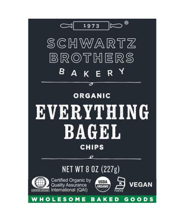 Schwartz Brothers Bakery Organic Everything Bagel Chips 8oz (Pack of 4) - Kosher, Artisanal, Vegan | Freshly Baked Crunchy Snack - Buy Online on GoSupps.com