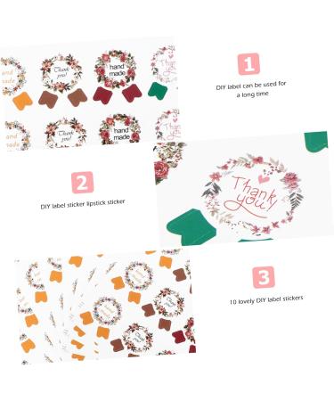  BIUDECO 10 Pieces Lipstick Stickers Handmade Labels Candy Bag Stickers Lip Balm Container Stickers Manual PVC One Sheet - Buy Online on GoSupps.com